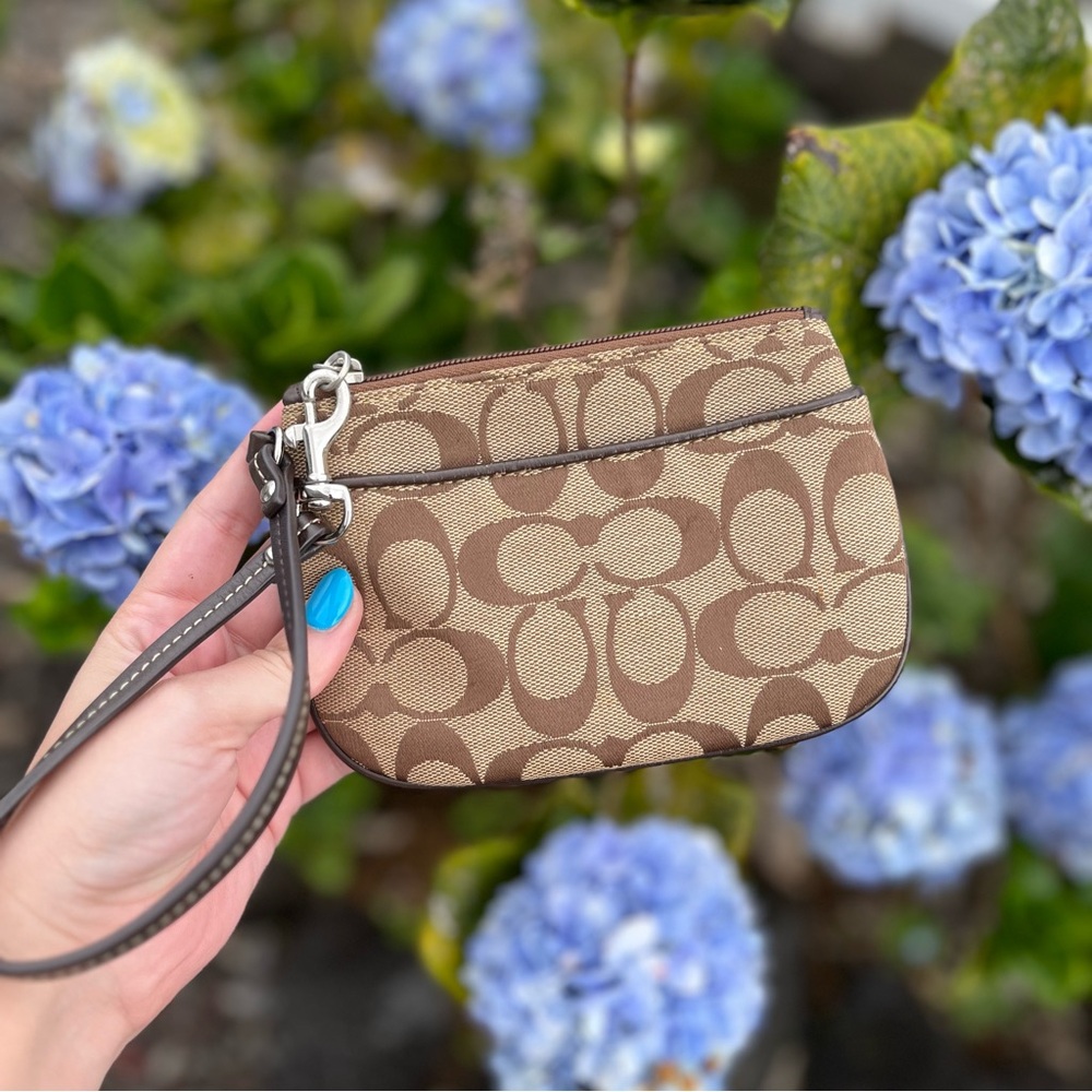 Coach Brown Wristlet